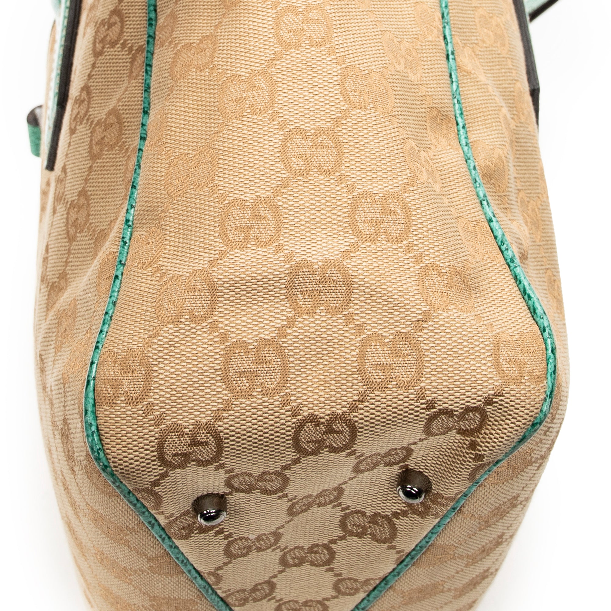 Shoulder Bag Small Shoulder Tote Teal Monogrammed Canvas