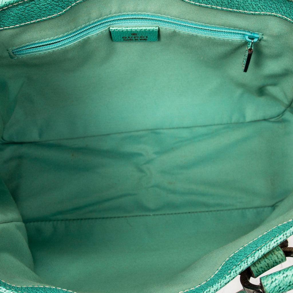 Shoulder Bag Small Shoulder Tote Teal Monogrammed Canvas