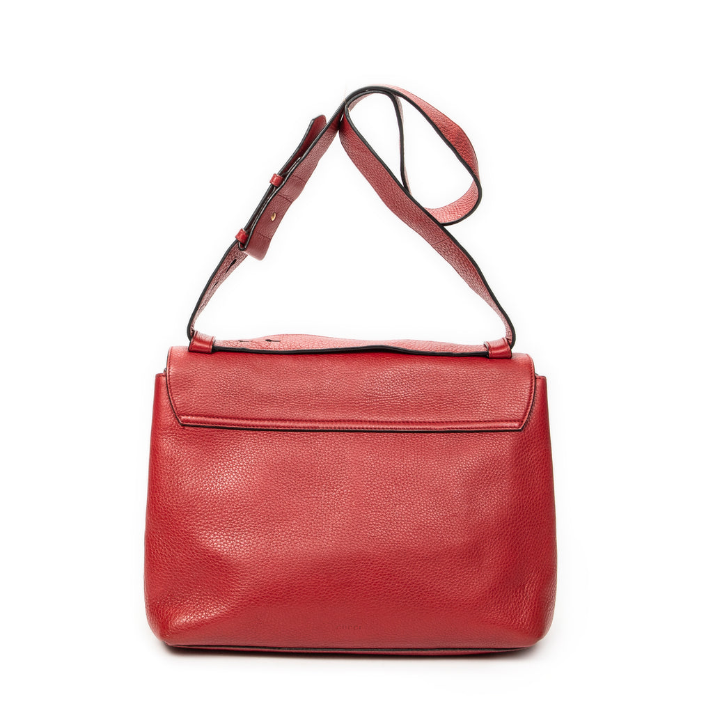 Shoulder Bag Large Marmont Flap Red Grained Calfskin Leather