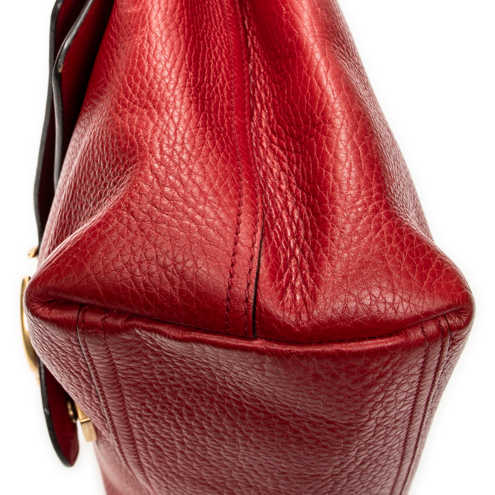 Shoulder Bag Large Marmont Flap Red Grained Calfskin Leather