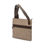 Bolso de Hombro Bolsillo Frontal Plano Bandolera Piel Guccissima Marrón Claro