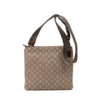Shoulder Bag Front Pocket Flat Messenger Light Brown Guccissima Leather