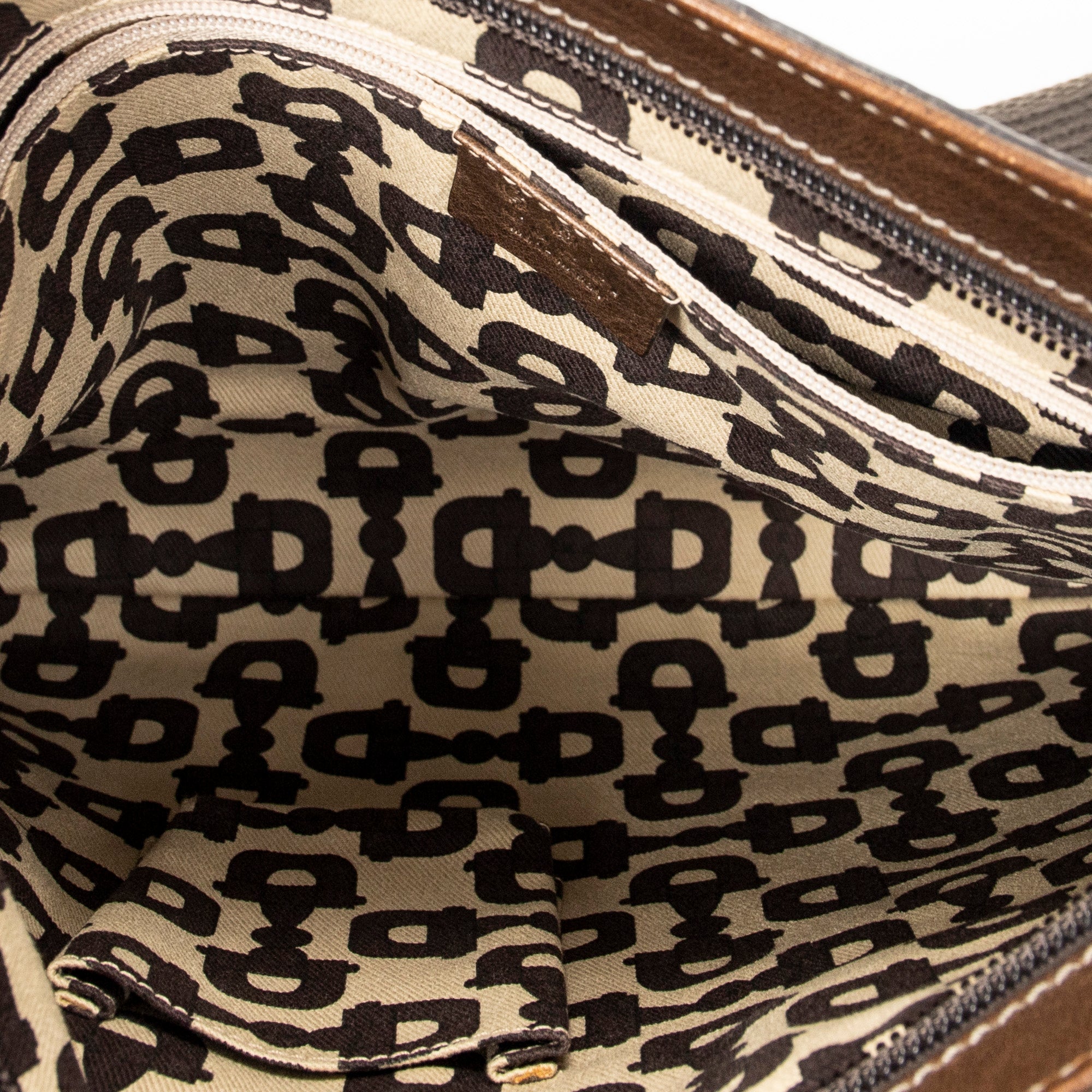Bolso de Hombro Bolsillo Frontal Plano Bandolera Piel Guccissima Marrón Claro