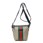 Shoulder Bag Small Web Square Messenger Black Supreme Coated Canvas