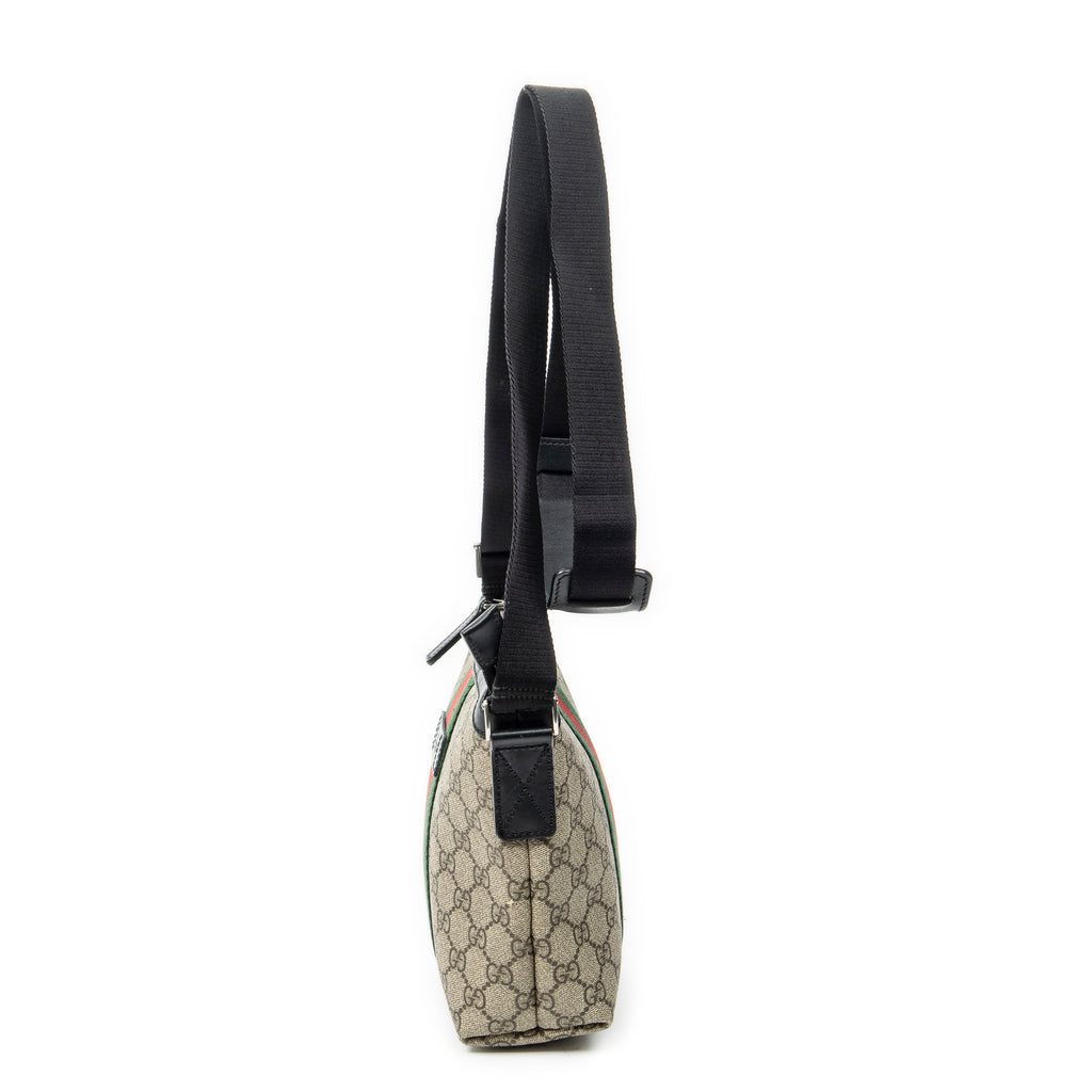 Shoulder Bag Small Web Square Messenger Black Supreme Coated Canvas