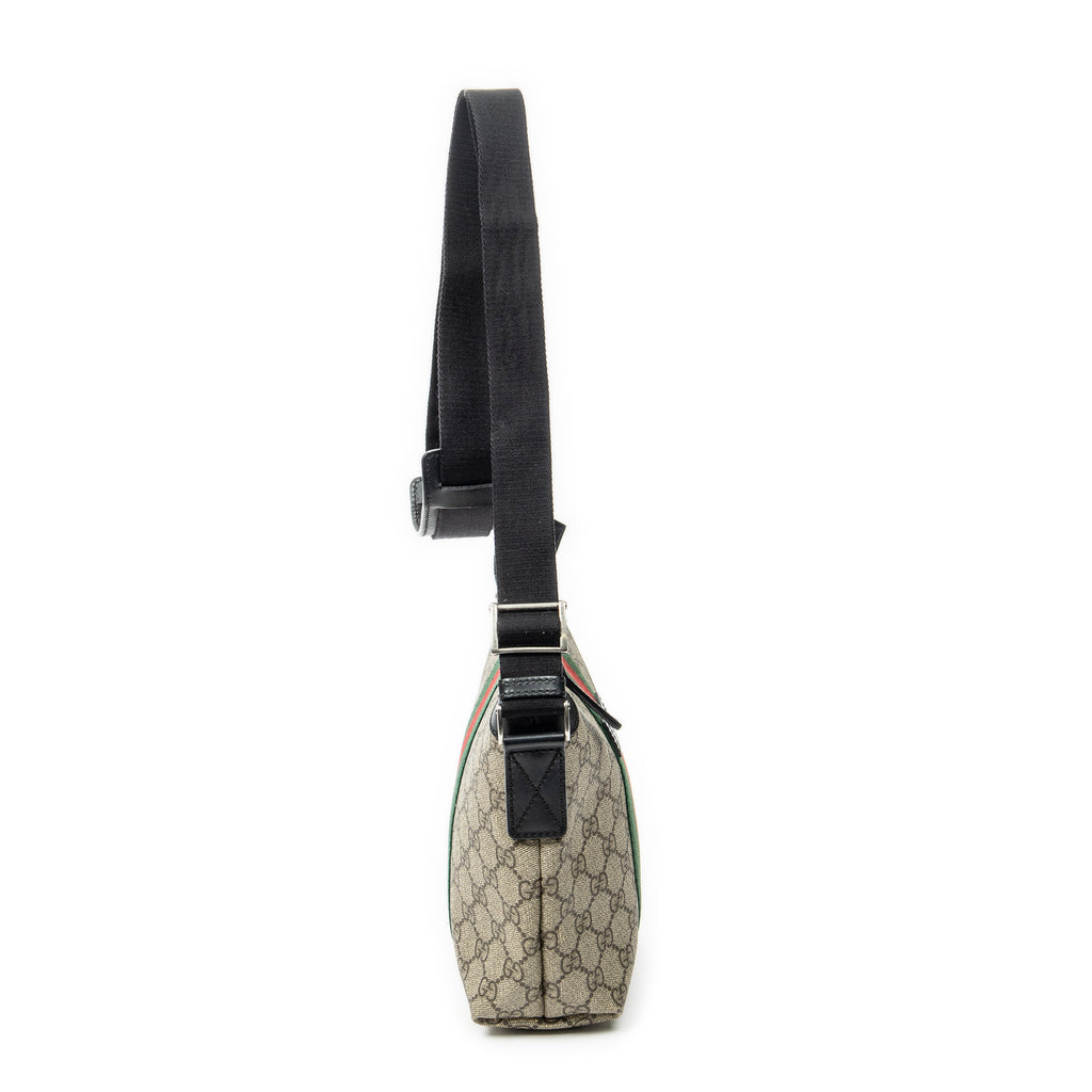Shoulder Bag Small Web Square Messenger Black Supreme Coated Canvas