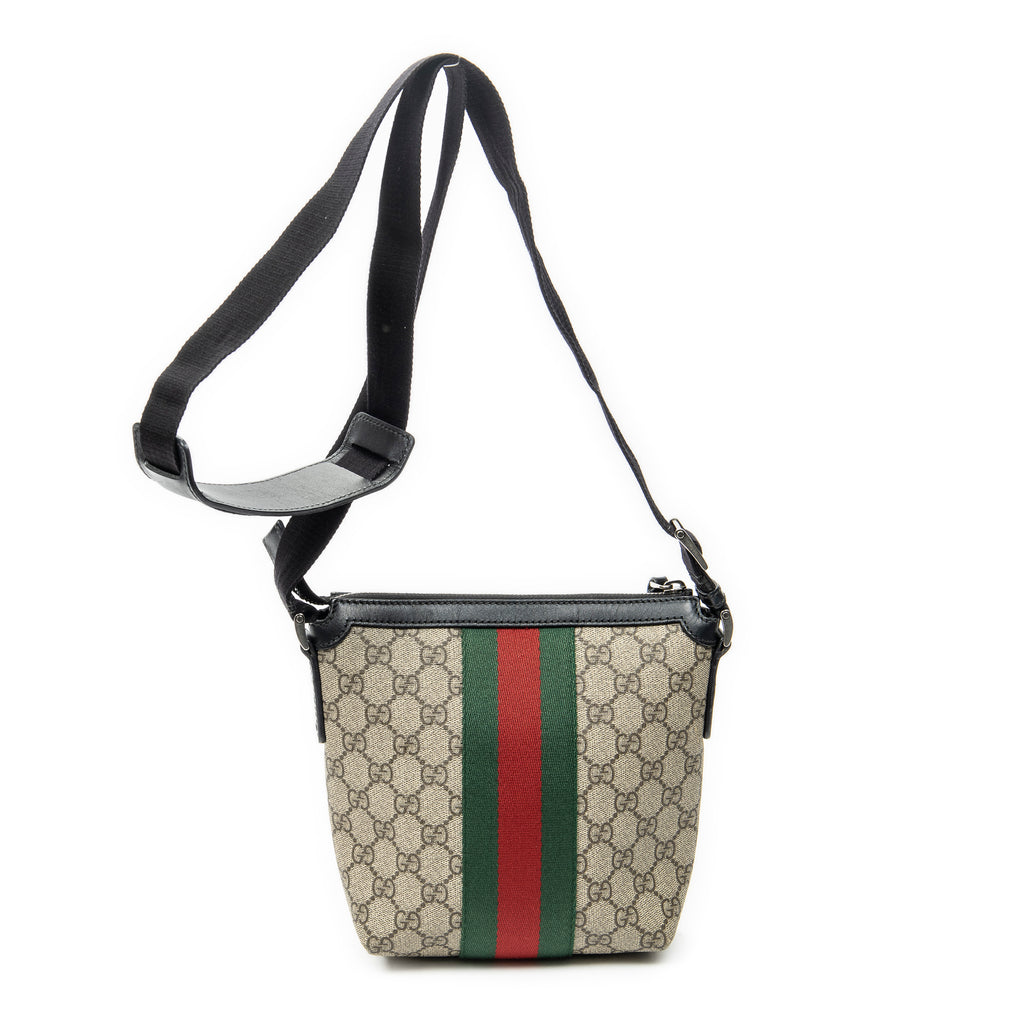 Shoulder Bag Small Web Square Messenger Black Supreme Coated Canvas