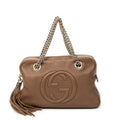 Shoulder Bag Soho Chain Bowler Brown Grained Calfskin Leather