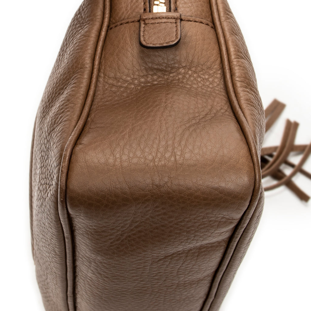 Shoulder Bag Soho Chain Bowler Brown Grained Calfskin Leather