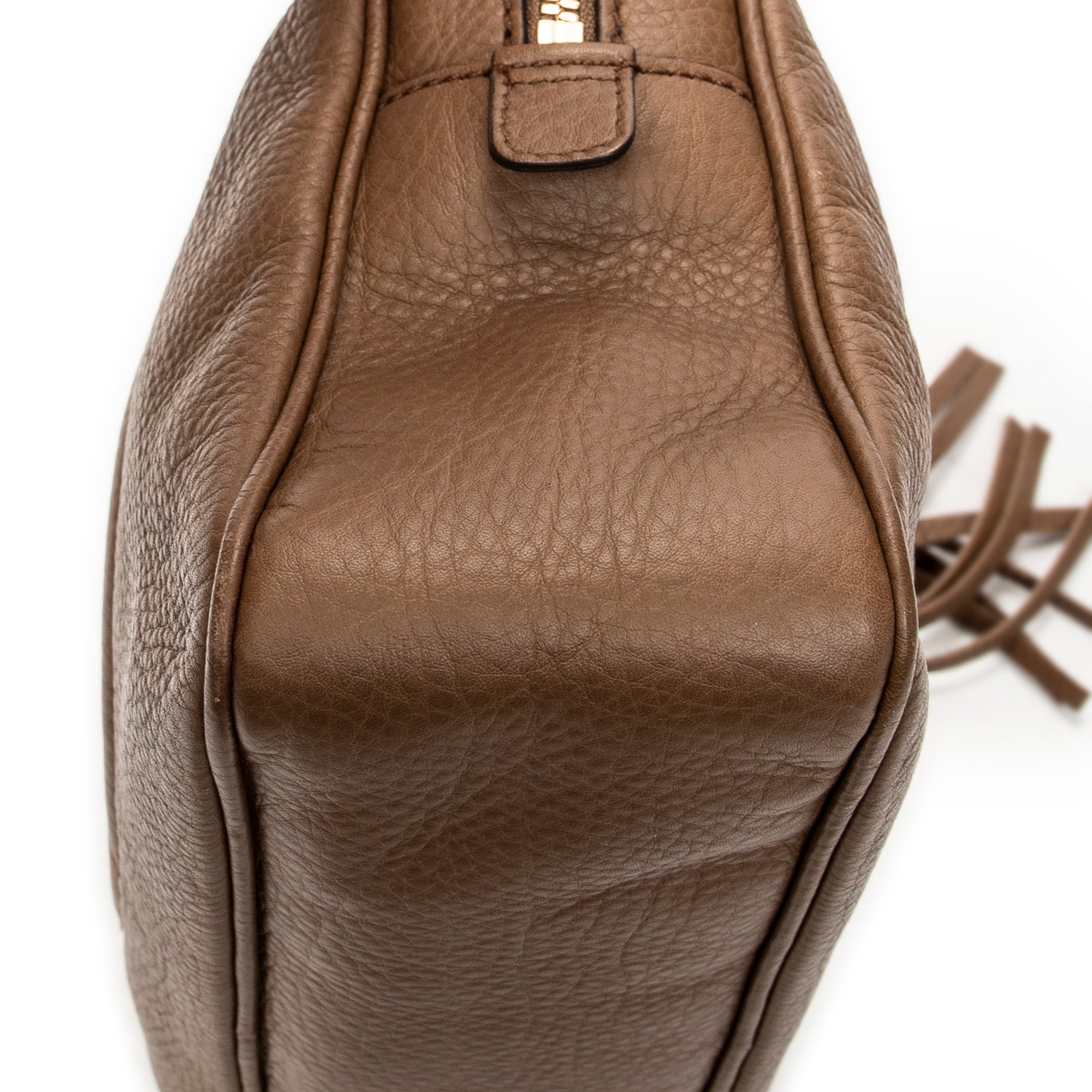 Shoulder Bag Soho Chain Bowler Brown Grained Calfskin Leather