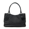 Shoulder Bag Horizontal Jacquard Tote Black Monogrammed Canvas