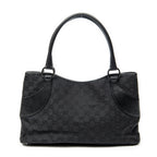Shoulder Bag Horizontal Jacquard Tote Black Monogrammed Canvas