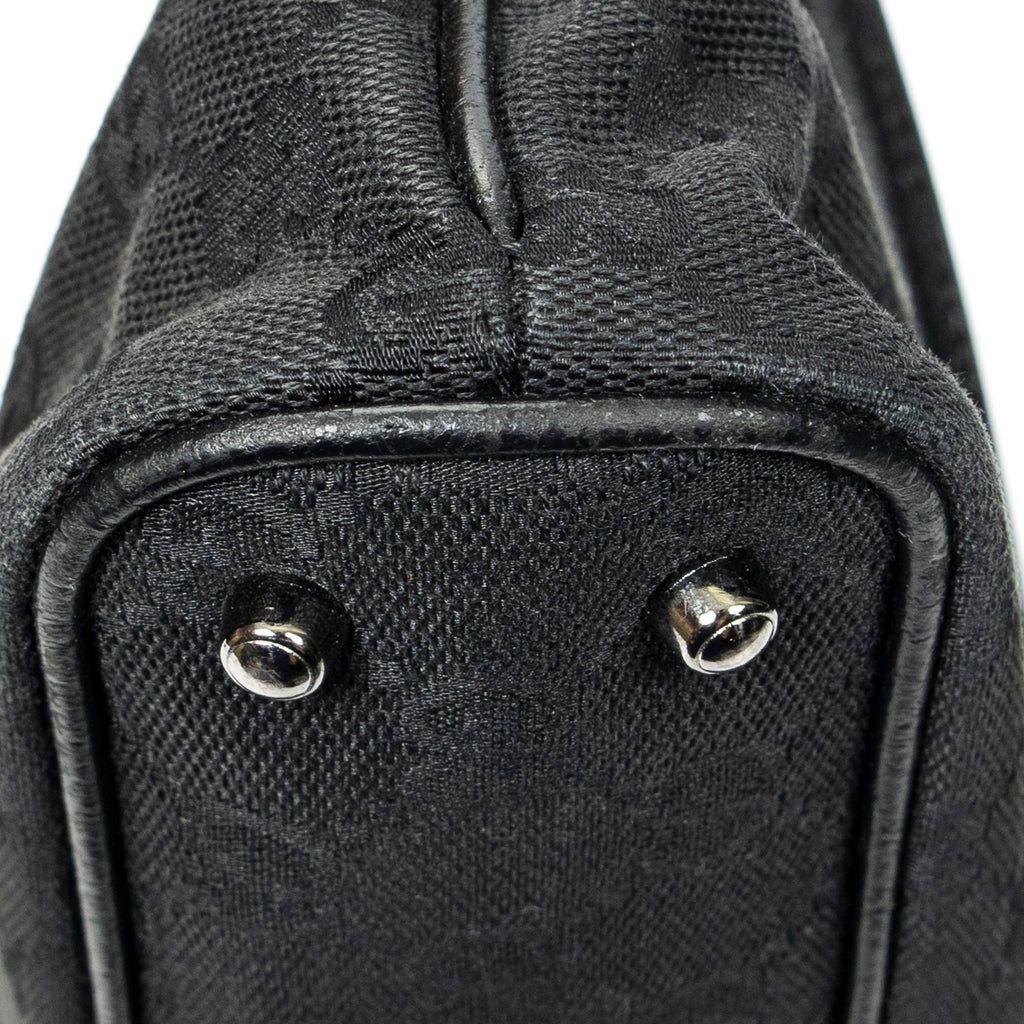 Shoulder Bag Horizontal Jacquard Tote Black Monogrammed Canvas