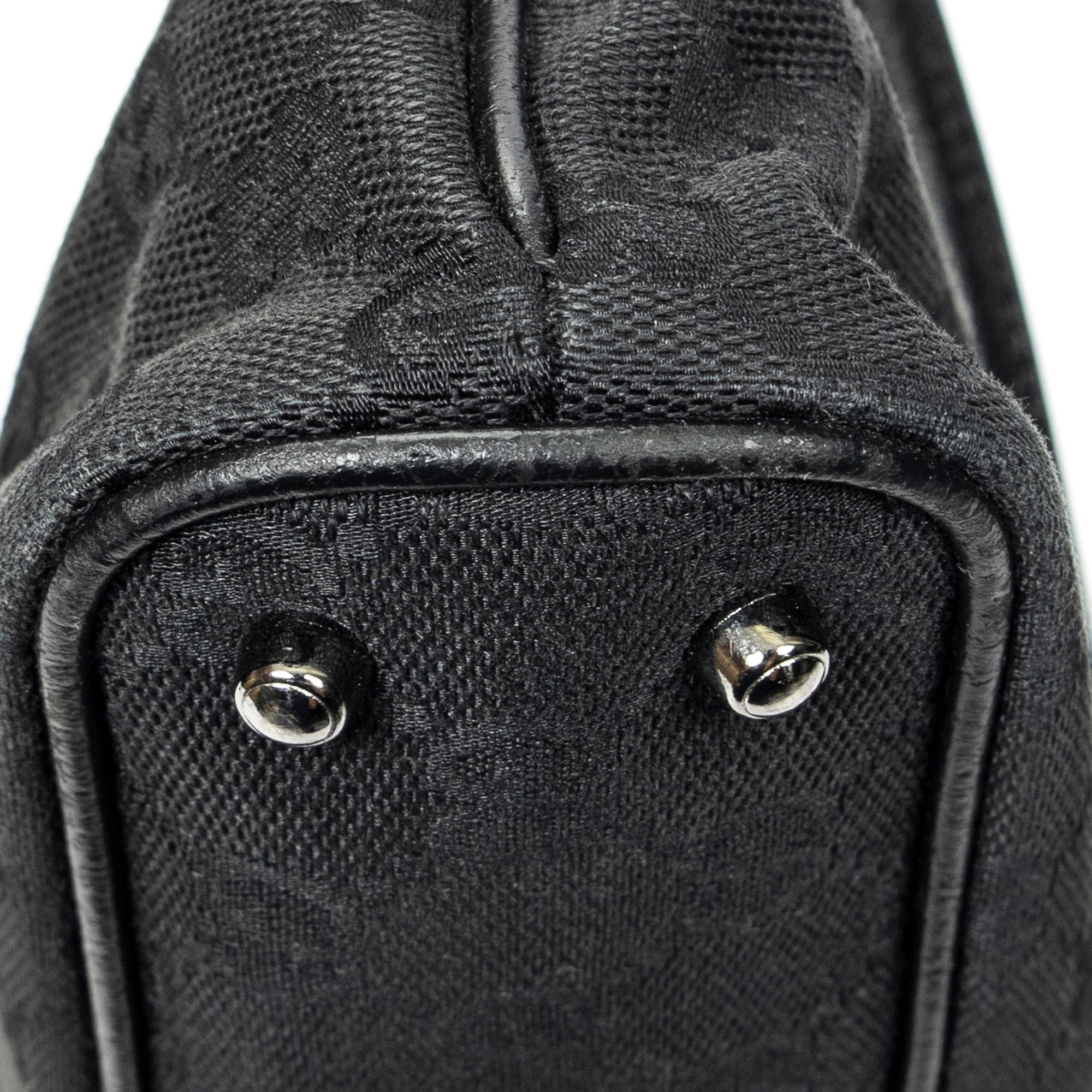 Shoulder Bag Horizontal Jacquard Tote Black Monogrammed Canvas