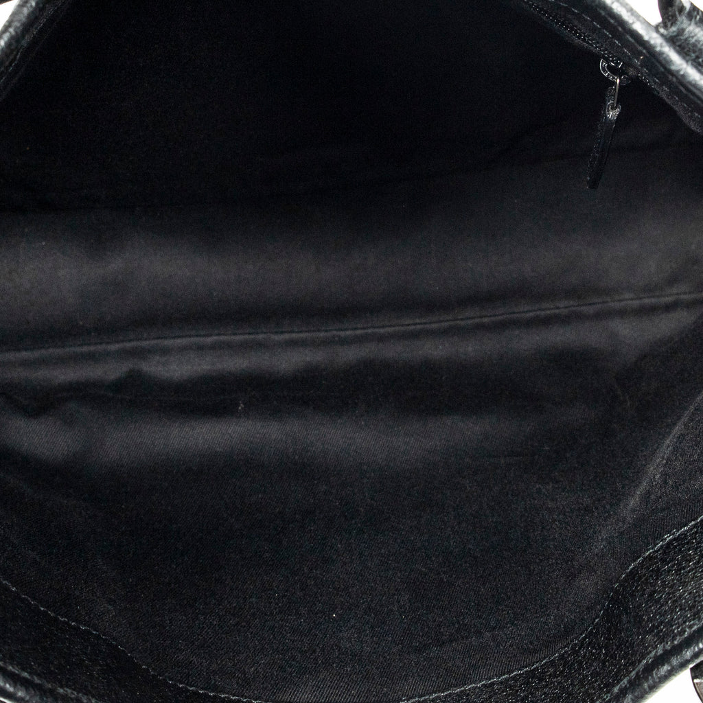 Shoulder Bag Horizontal Jacquard Tote Black Monogrammed Canvas