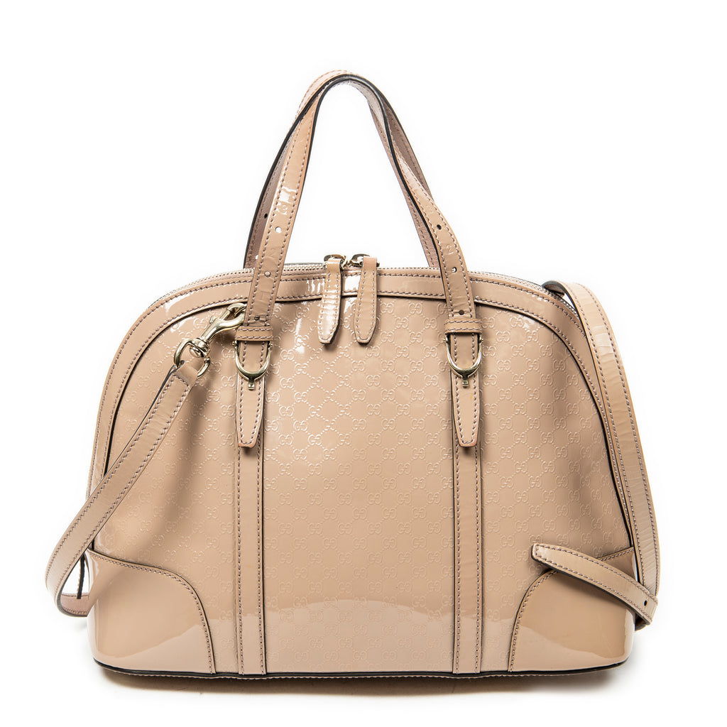 Bolso de Hombro Mediano Asa Superior Bonita Rosa Claro Microguccissima Piel Charol