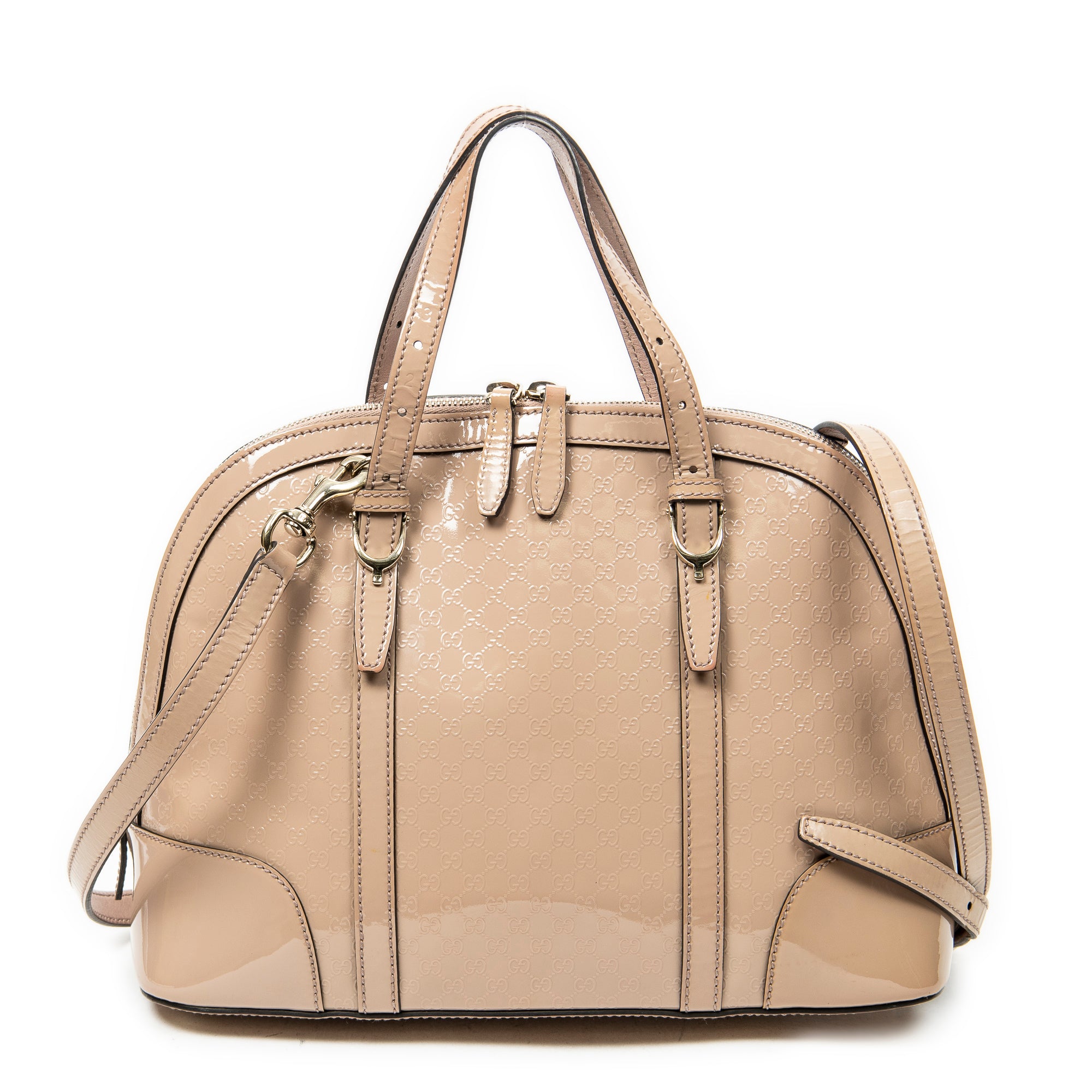 Bolso de Hombro Mediano Asa Superior Bonita Rosa Claro Microguccissima Piel Charol