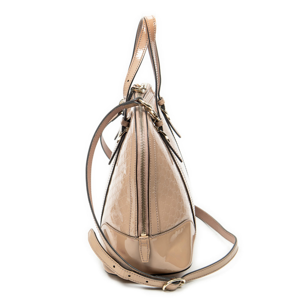 Shoulder Bag Medium Nice Top Handle Light Pink Microguccissima Patent Leather
