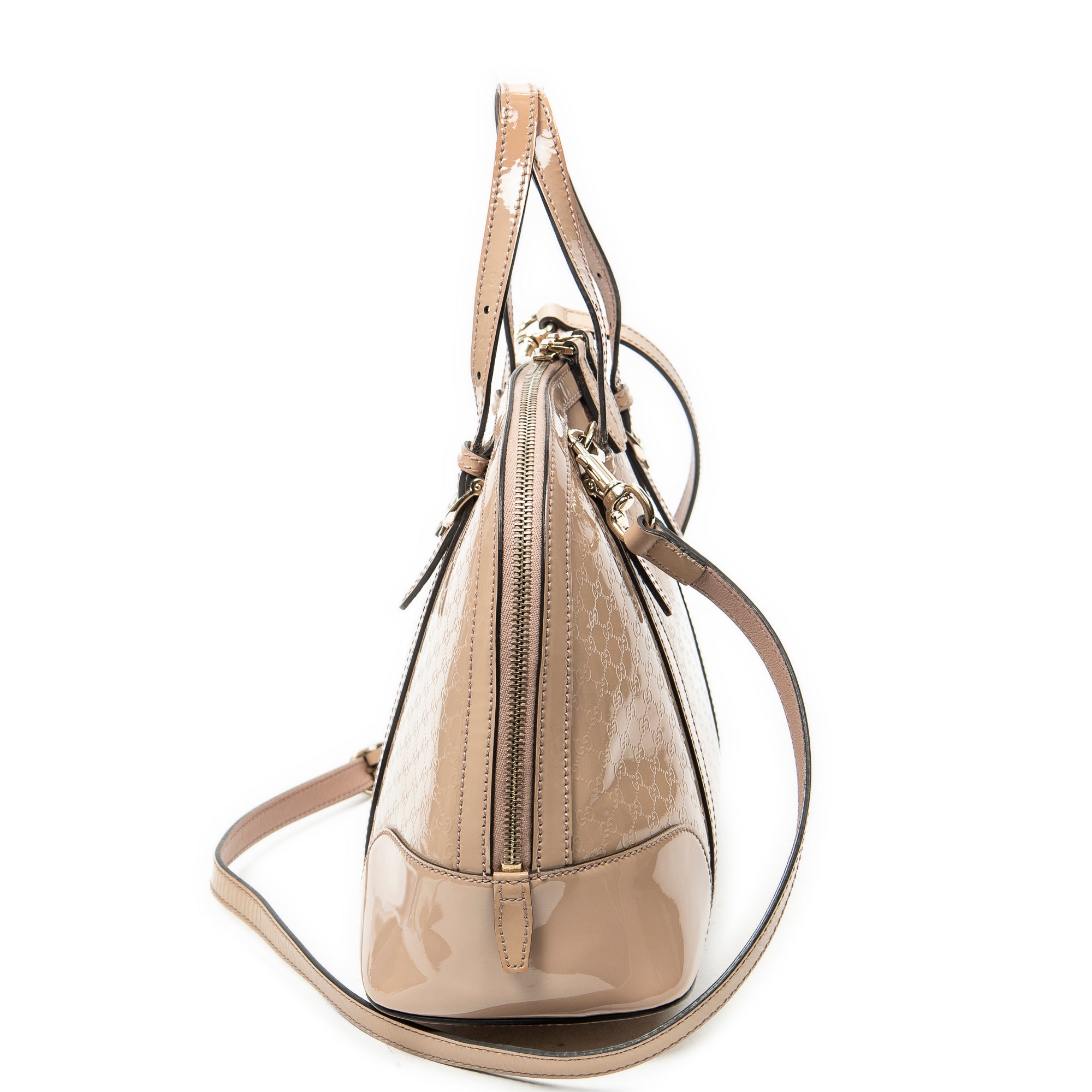 Bolso de Hombro Mediano Asa Superior Bonita Rosa Claro Microguccissima Piel Charol
