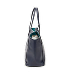 Shoulder Bag Medium Swing Tote Navy Grained Calfskin Leather