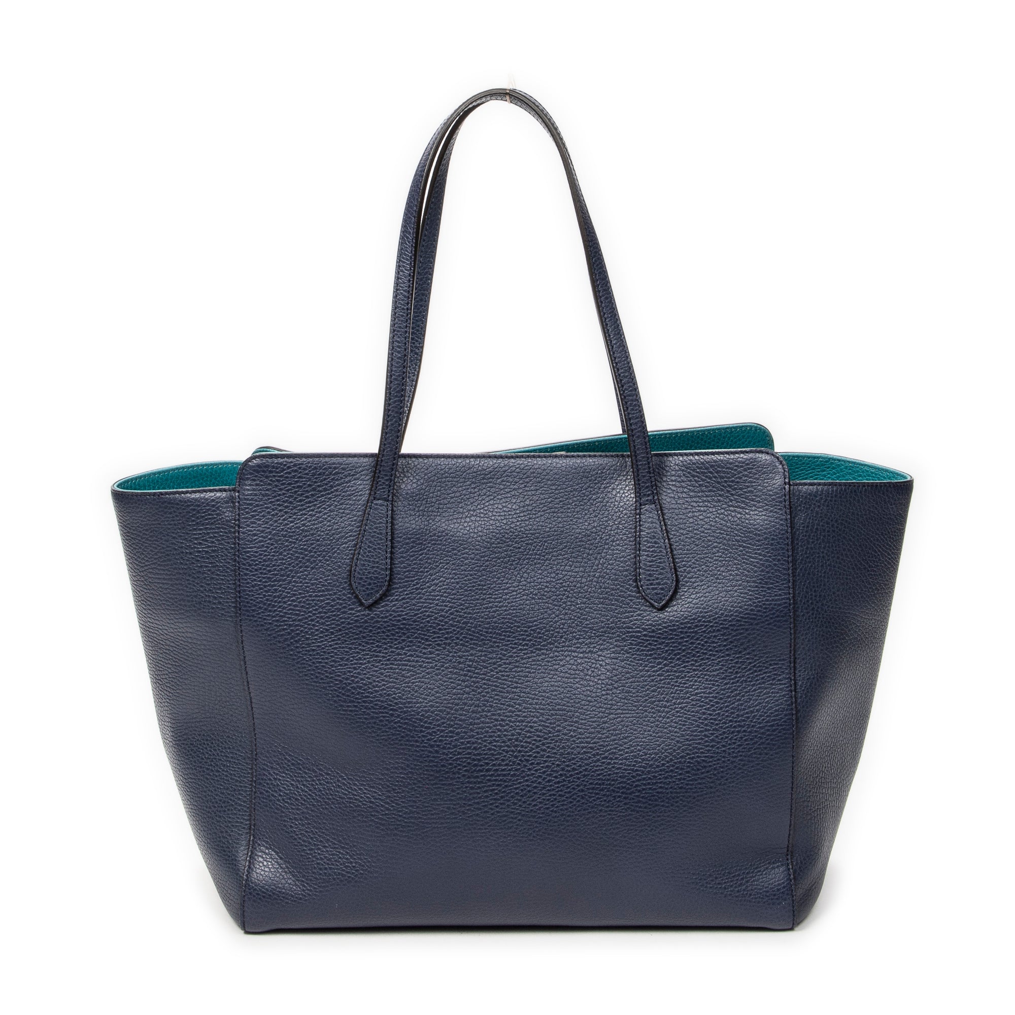 Shoulder Bag Medium Swing Tote Navy Grained Calfskin Leather