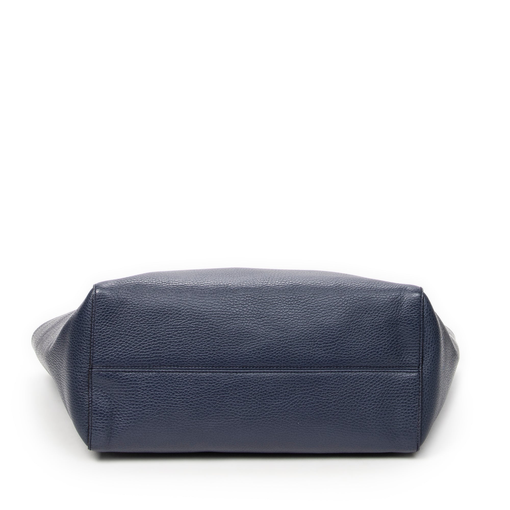 Shoulder Bag Medium Swing Tote Navy Grained Calfskin Leather