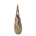 Shoulder Bag Zip Shopping Tote Brown Monogrammed Canvas