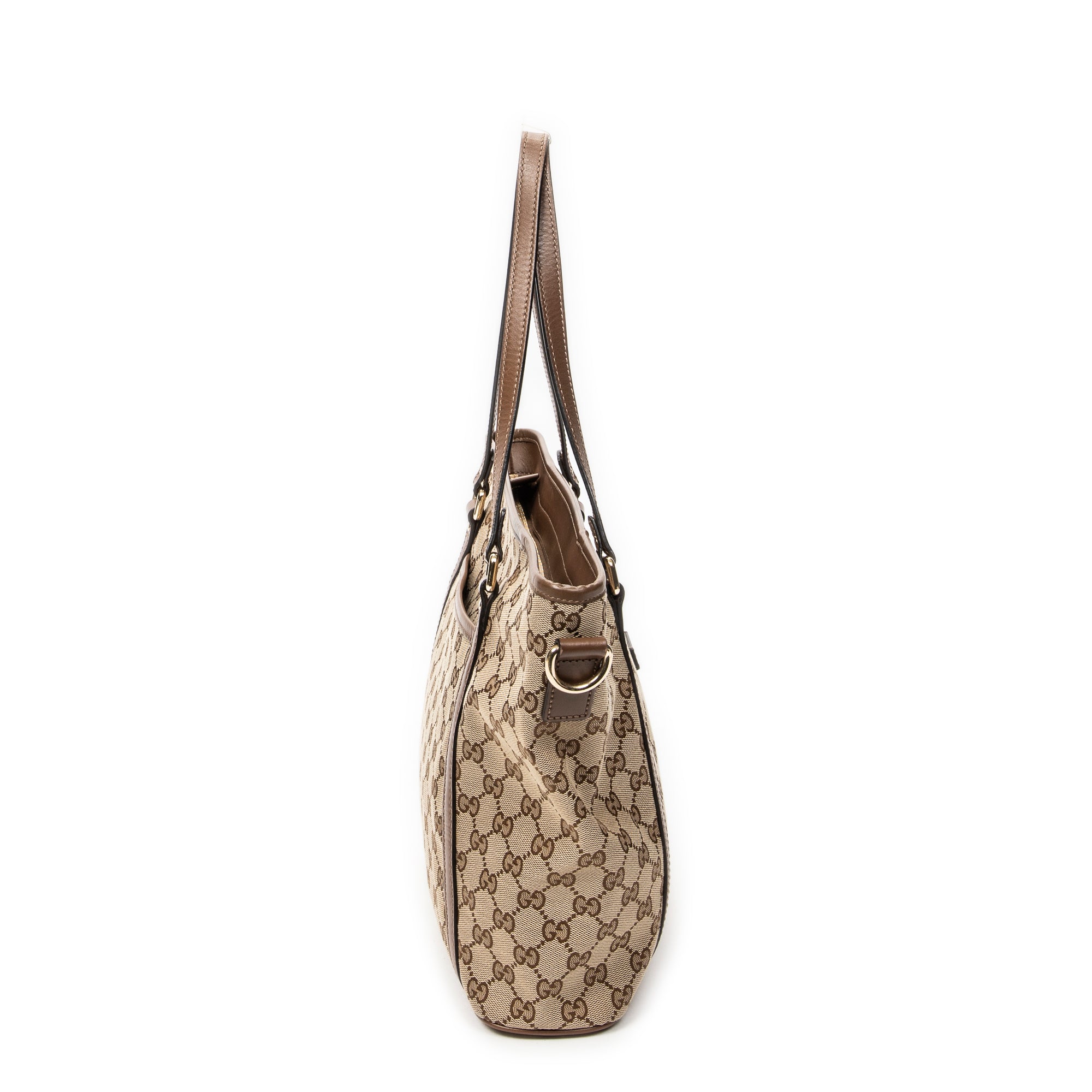 Shoulder Bag Zip Shopping Tote Brown Monogrammed Canvas