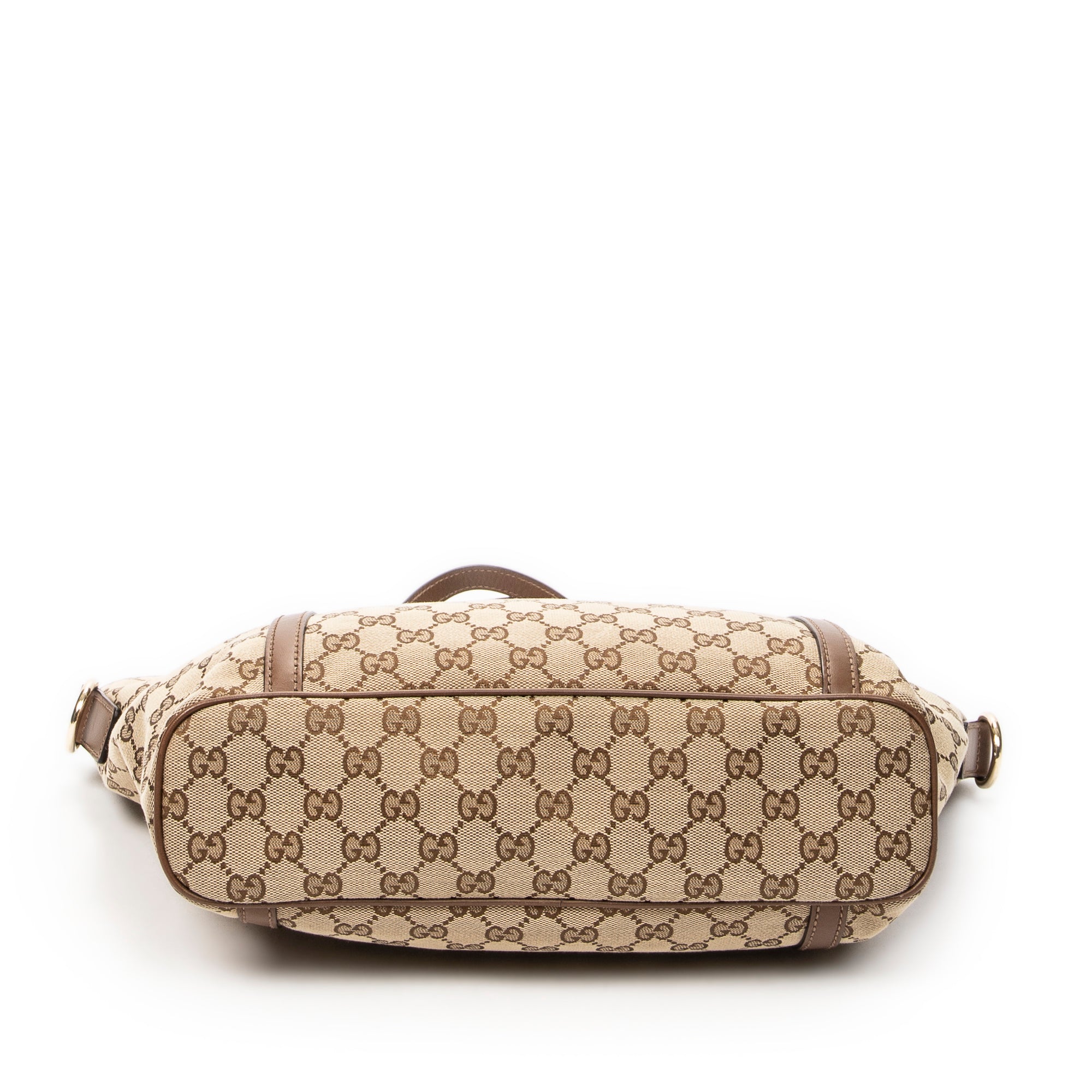 Shoulder Bag Zip Shopping Tote Brown Monogrammed Canvas