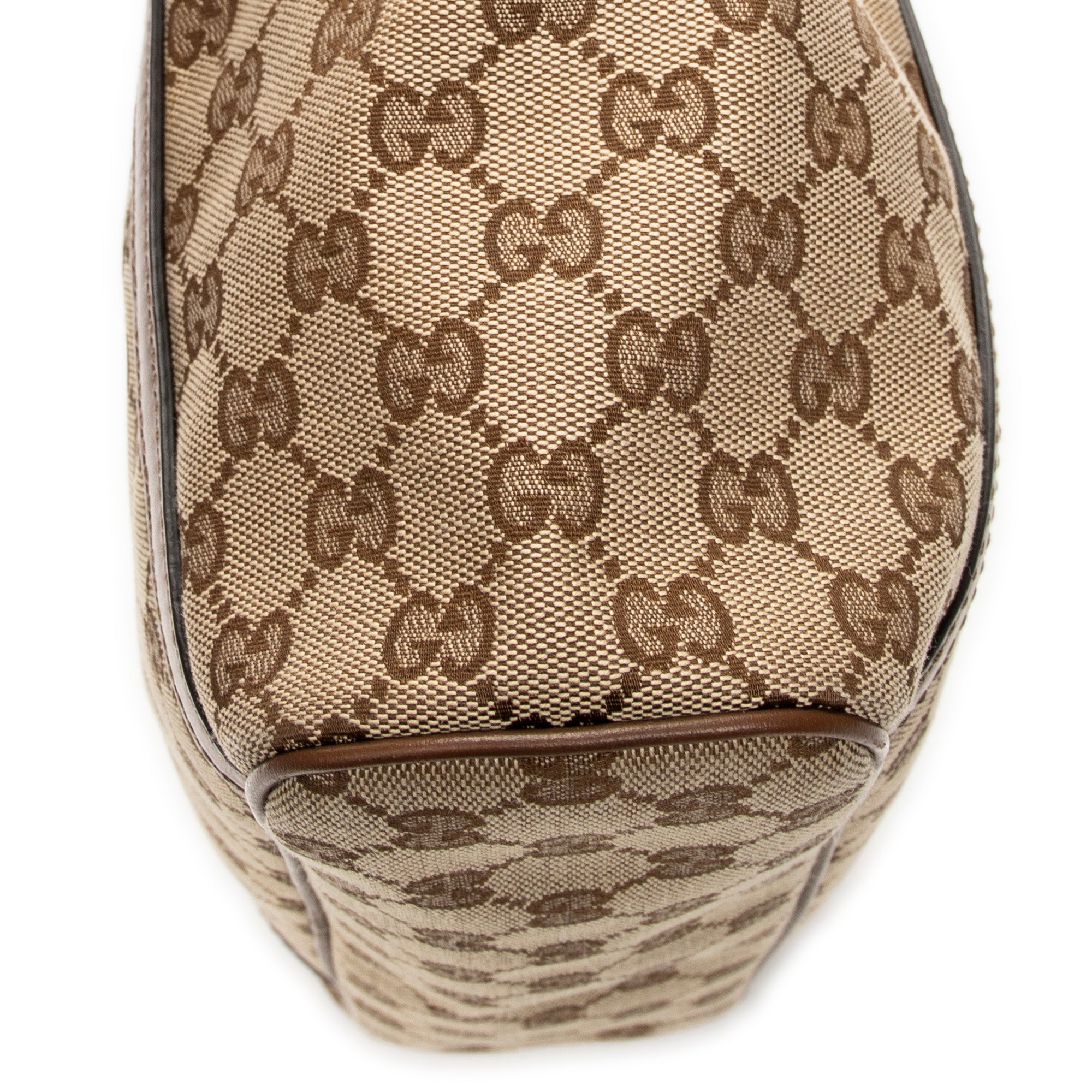 Shoulder Bag Zip Shopping Tote Brown Monogrammed Canvas