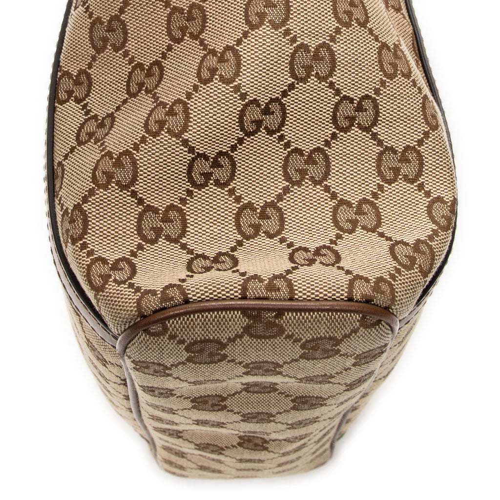 Shoulder Bag Zip Shopping Tote Brown Monogrammed Canvas