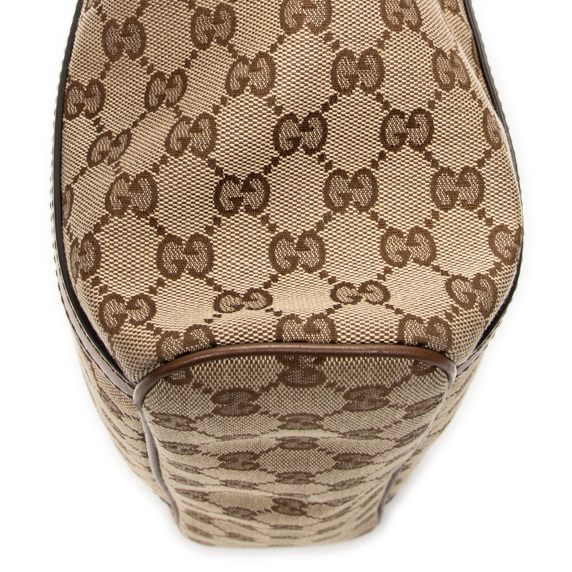 Shoulder Bag Zip Shopping Tote Brown Monogrammed Canvas