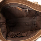 Shoulder Bag Zip Shopping Tote Brown Monogrammed Canvas