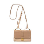 Shoulder Bag Buckle Flap Crossbody Light Pink Madras Leather