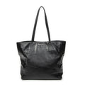 Shoulder Bag Shopping Tote Black Vitello Soft Leather