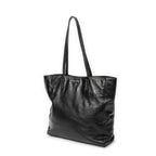 Shoulder Bag Shopping Tote Black Vitello Soft Leather