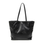 Shoulder Bag Shopping Tote Black Vitello Soft Leather