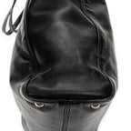 Shoulder Bag Shopping Tote Black Vitello Soft Leather