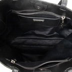 Shoulder Bag Shopping Tote Black Vitello Soft Leather