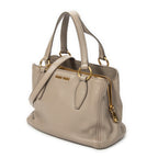 Shoulder Bag Convertible Tote Grey Vitello Caribu Leather
