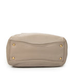 Shoulder Bag Convertible Tote Grey Vitello Caribu Leather