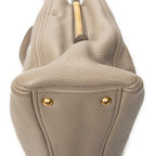 Shoulder Bag Convertible Tote Grey Vitello Caribu Leather