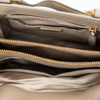 Shoulder Bag Convertible Tote Grey Vitello Caribu Leather