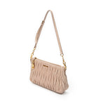 Shoulder Bag Charm Zip Pochette Light Pink Matelasse Lux Leather