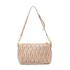 Shoulder Bag Charm Zip Pochette Light Pink Matelasse Lux Leather