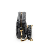 Shoulder Bag Camera Crossbody Black Nappa Matelasse Leather