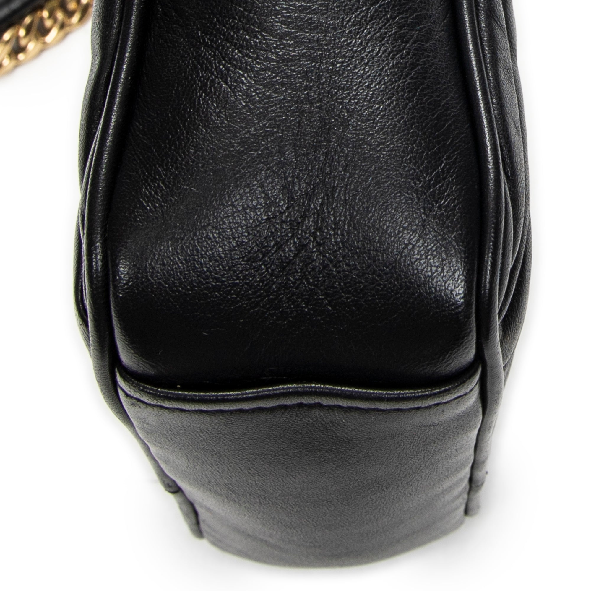 Shoulder Bag Camera Crossbody Black Nappa Matelasse Leather