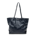 Shoulder Bag Shopping Tote Navy Vitello Soft Leather