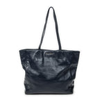 Shoulder Bag Shopping Tote Navy Vitello Soft Leather