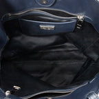 Shoulder Bag Shopping Tote Navy Vitello Soft Leather